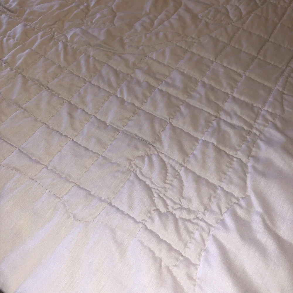 Large Handmade Baby Quilt Lavender 53.5 x 38 inches Floral